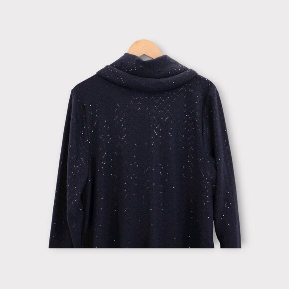 NWT Lane Bryant Sweater Plus Size 14/16 Cowl Neck Blue Sequins Stretch Pullover - Picture 10 of 16